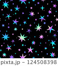 Seamless pattern of shiny bright stars on a black background 124508398