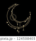 esoteric stylized magical decorated crescent moon 124508403