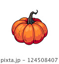 orange cartoon pumpkin isolated on white background 124508407