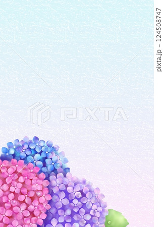 アジサイの背景(和紙) Q-2 アジサイの背景(和紙) Q-2 124508747