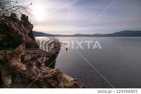Laacher lake, Eifel, Rhineland-Palatinate, Germany 124508803