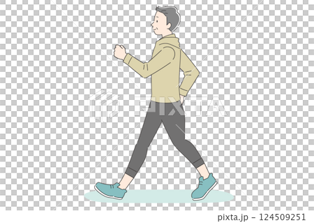 一位中年男子走路的插圖 124509251