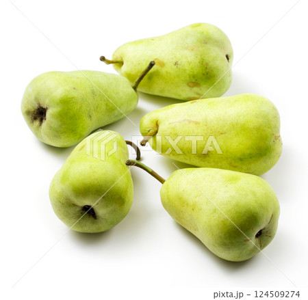 Green pears on white Green pears on white 124509274