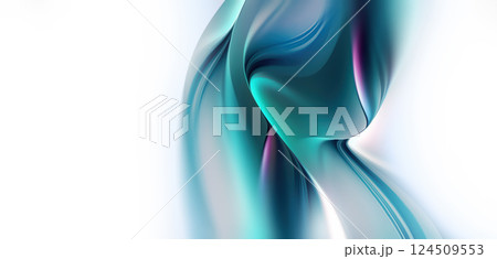 This artwork features a flowing design of blue and turquoise colors that blend seamlessly, creating an ethereal and calming background suitable for various uses. 124509553