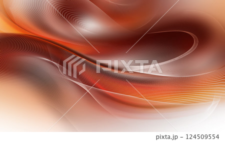 Soft curves and wavy lines blend in warm hues of orange and cream, creating an inviting and tranquil atmosphere perfect for various creative projects. 124509554