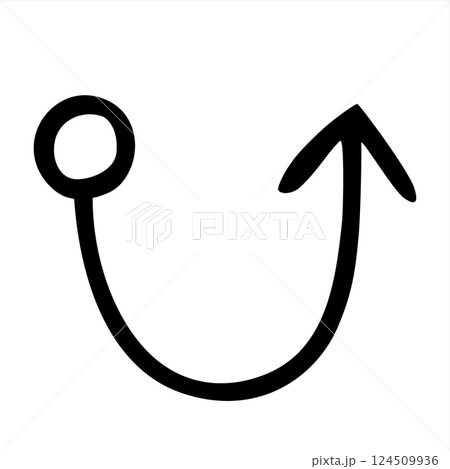 Doodle up arrow symbol hand drawn with thin line Doodle up arrow symbol hand drawn with thin line 124509936