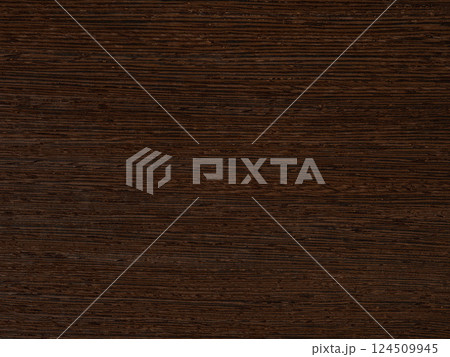Dark and textured wenge veneer with distinctive linear wood grain 124509945