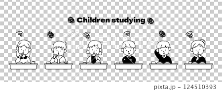 授業で悩む子供たちのベクターイラストセット 学習 勉強 悩み 考える 考察 難しい 男の子 女の子 授業で悩む子供たちのベクターイラストセット 学習 勉強 悩み 考える 考察 難しい 男の子 女の子 124510393
