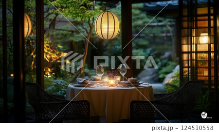 結婚式の後の静かな食事会の席 124510558