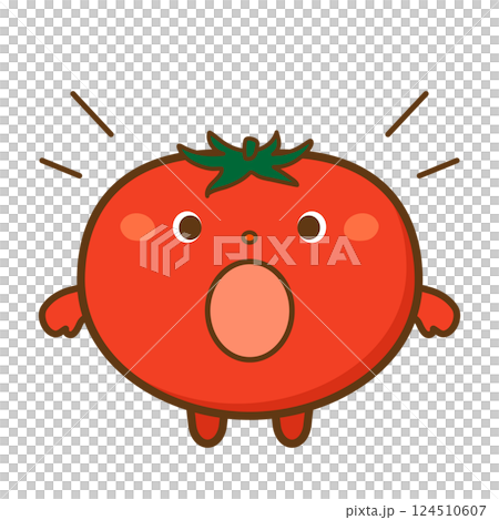 Surprised Tomato Character 124510607