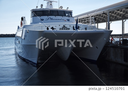 冬空の津なぎさまち旅客船ターミナルの忍者高速船 124510701