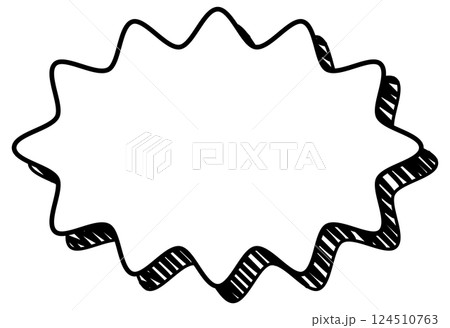 吹き出しのイラスト20【落書き風の影（黒）】 124510763
