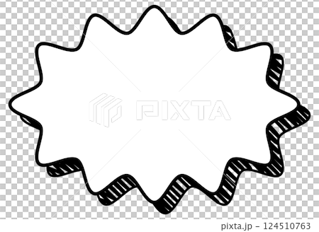 吹き出しのイラスト20【落書き風の影（黒）】 124510763