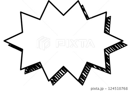 吹き出しのイラスト25【落書き風の影（黒）】 124510768