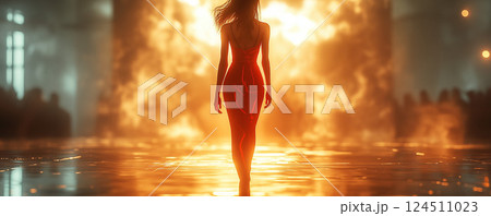 ドレスを着たファッションモデル ドレスを着たファッションモデル 124511023