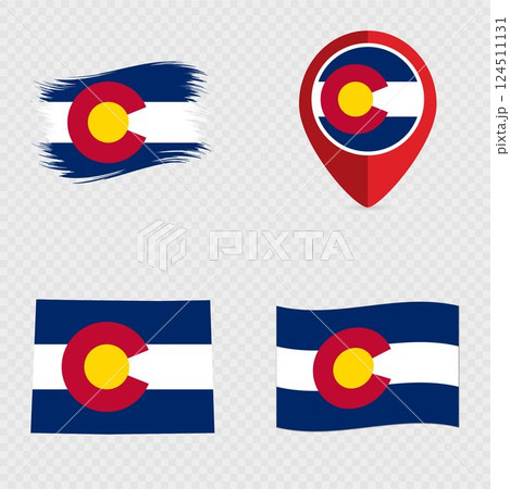 Colorado State Flag Icon Set. Colorado State Flag Icon Set. 124511131