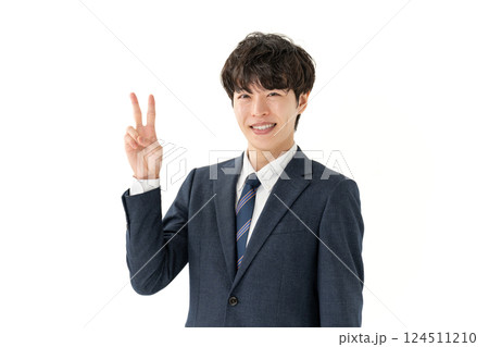 ビジネス　男性　ピース 124511210