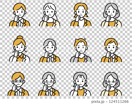 一位穿著西裝的商人用手摀著臉頰，憂心忡忡 124511266