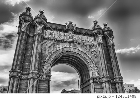 Arc de Triomf, iconic triumphal arc in Barcelona, Catalonia, Spain 124511409