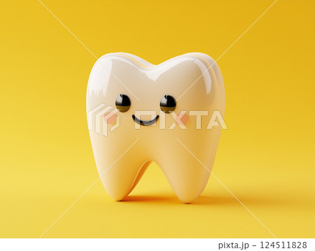 歯のCG風キャラクター　 124511828