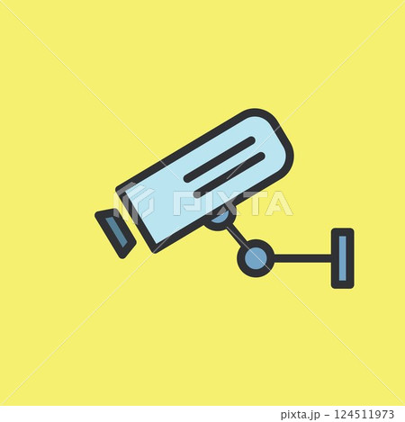 CCTV icon video surveillance made flat color style 124511973