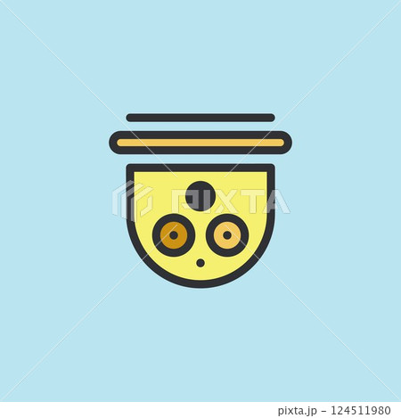 CCTV icon video surveillance made flat color style 124511980