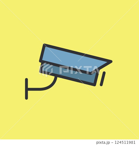 CCTV icon video surveillance made flat color style 124511981