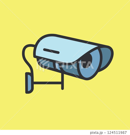 CCTV icon video surveillance made flat color style 124511987