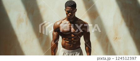 マッチョな黒人男性 124512397