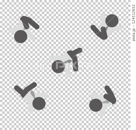 Pictogram material of a falling businessman 124512652