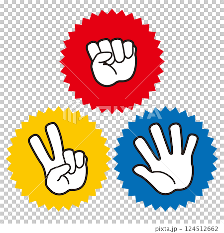Rock Paper Scissors Set with Background Left Hand ver. 124512662