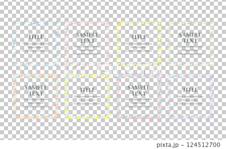 Vector watercolor square frame regimental stripe set 124512700