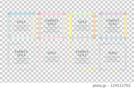 ベクターの水彩風　スクエアフレーム　セット 124512702