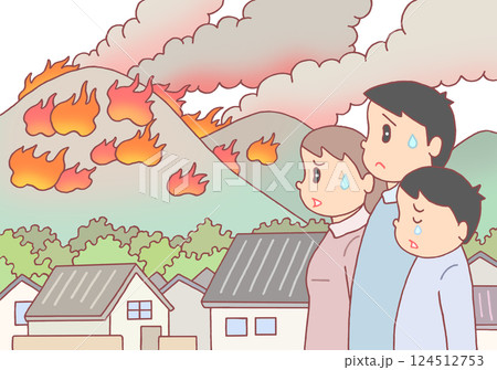事故・災害 - 山林火災・山火事・炎・煙・延焼 124512753