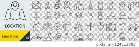 位置情報に関するアイコンセット 位置情報に関するアイコンセット 124512783