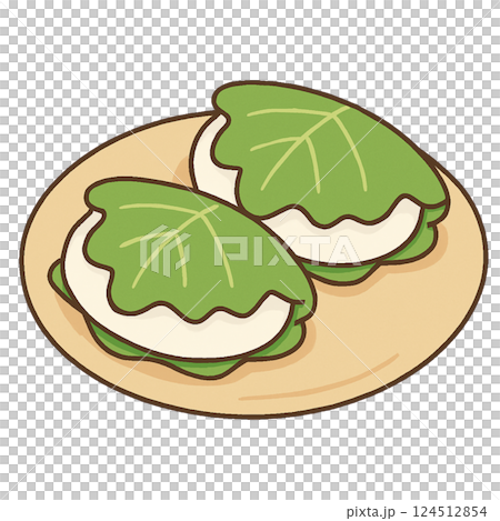 Kashiwamochi illustration, simple, material, no background, icon, Children's Day 124512854