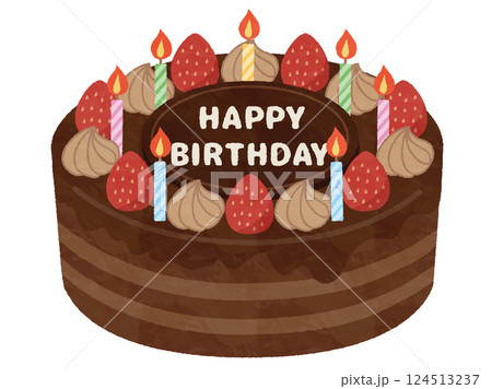 チョコレートのバースデーケーキ チョコレートのバースデーケーキ 124513237