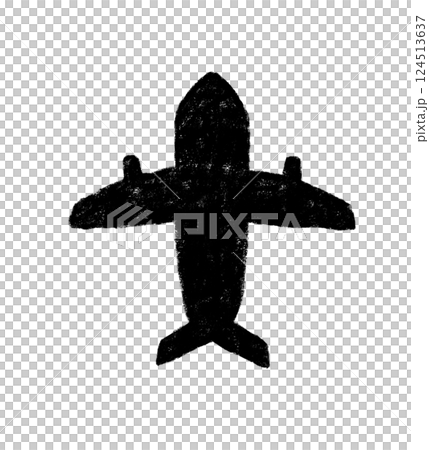 飛機,蠟筆觸感,單色 飛機,蠟筆觸感,單色 124513637