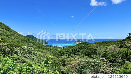 沖縄県慶良間諸島渡嘉敷島の照山展望所から渡嘉志久ビーチ 124513649