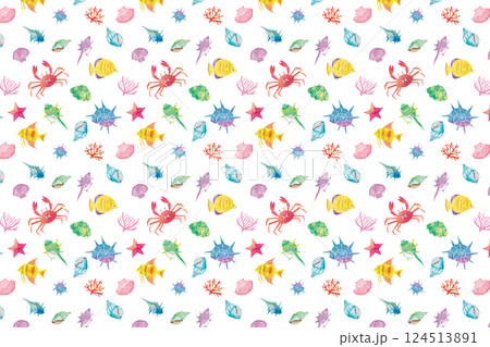 海の素材の背景イラスト 124513891