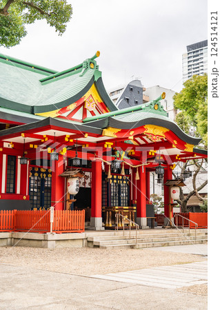 御霊神社（ごりょう神社、御霊はん）大阪三十三ヶ所観音参り　三十三番礼所　御霊文楽座跡　拝殿 124514121