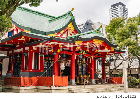 御霊神社(ごりょう神社、御霊はん)大阪三十三ヶ所観音参り 三十三番礼所 御霊文楽座跡 拝殿 御霊神社(ごりょう神社、御霊はん)大阪三十三ヶ所観音参り 三十三番礼所 御霊文楽座跡 拝殿 124514122