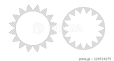 Set of Radial Geometric Circle Patterns for Decorative Round Frames. 124514275