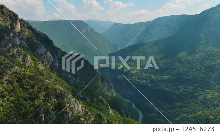 Tara River canyon and mountains 124516273