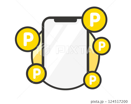 スマホとポイントのイメージ ベクターイラスト 124517200