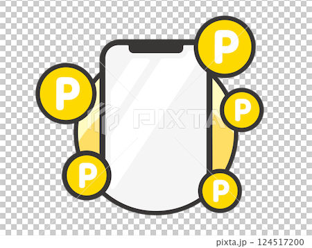 スマホとポイントのイメージ ベクターイラスト 124517200