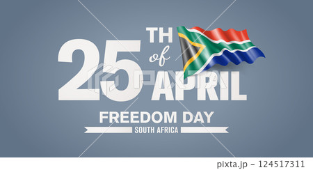 South Africa happy freedom day greeting card, banner with template text vector illustration 124517311