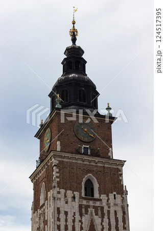 Krakow Town Hall Tower: Clock and Architecture Detail Krakow Town Hall Tower: Clock and Architecture Detail 124517395