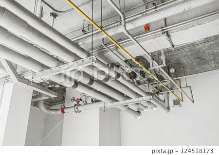Water piping system, drain pipe system, Building infrastructure of water tube engineering. Water piping system, drain pipe system, Building infrastructure of water tube engineering. 124518173