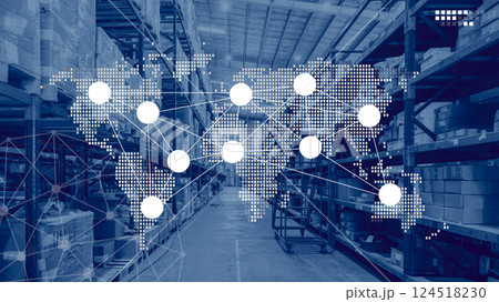 International shipping products distribution worldwide warehouse management and logistic background International shipping products distribution worldwide warehouse management and logistic background 124518230